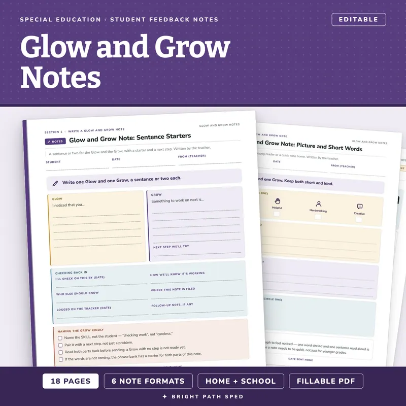 Glow and Grow Notes Editable, image 1 of 4