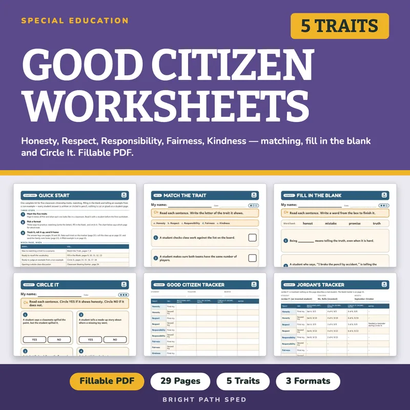 Good Citizen Worksheets K-2, image 1 of 4