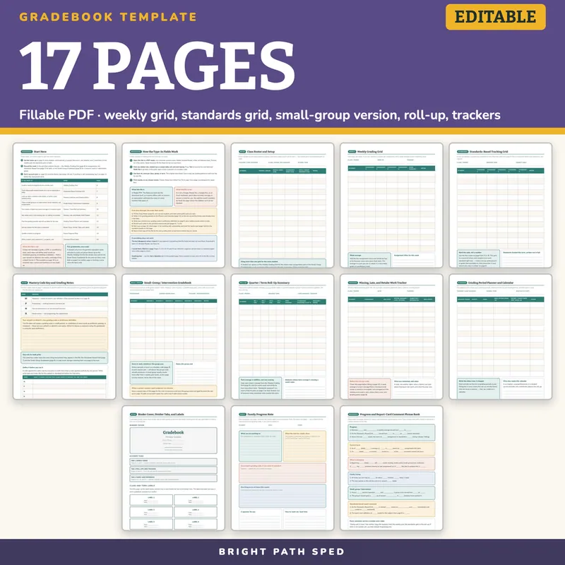 Gradebook Printable Template Editable, image 4 of 4
