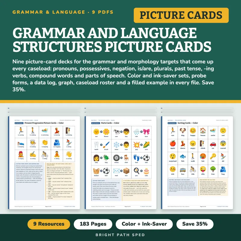 Grammar and Language Structures Picture Cards Bundle, image 1 of 3