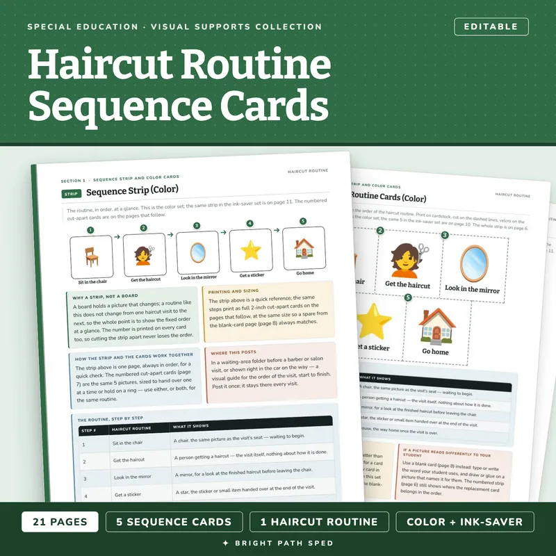 Haircut Routine Visual Schedule Cards, image 1 of 4