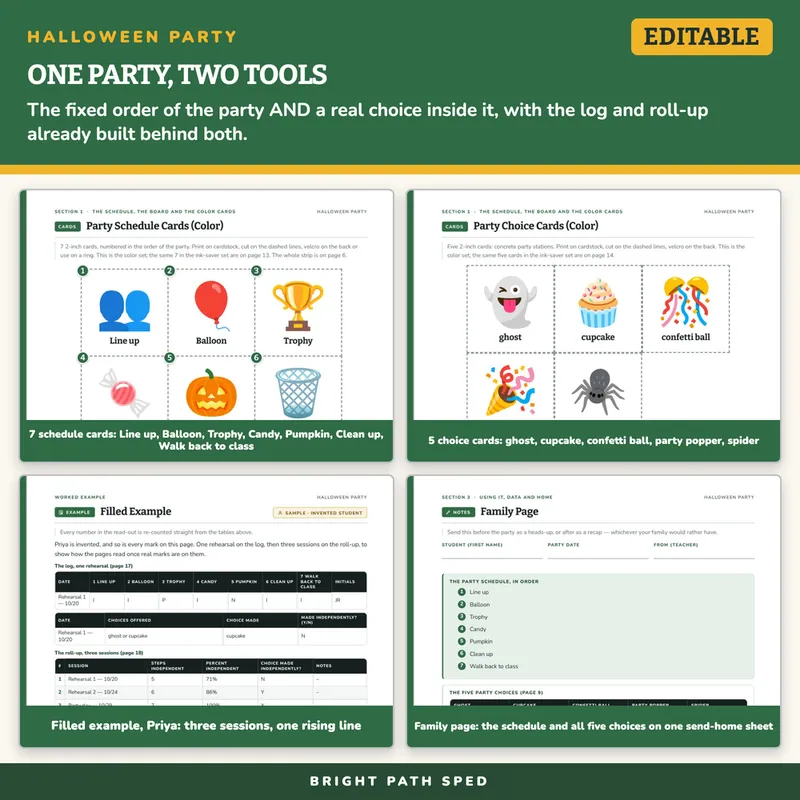 Halloween Party Visual Schedule and Choice Board Editable, image 3 of 4