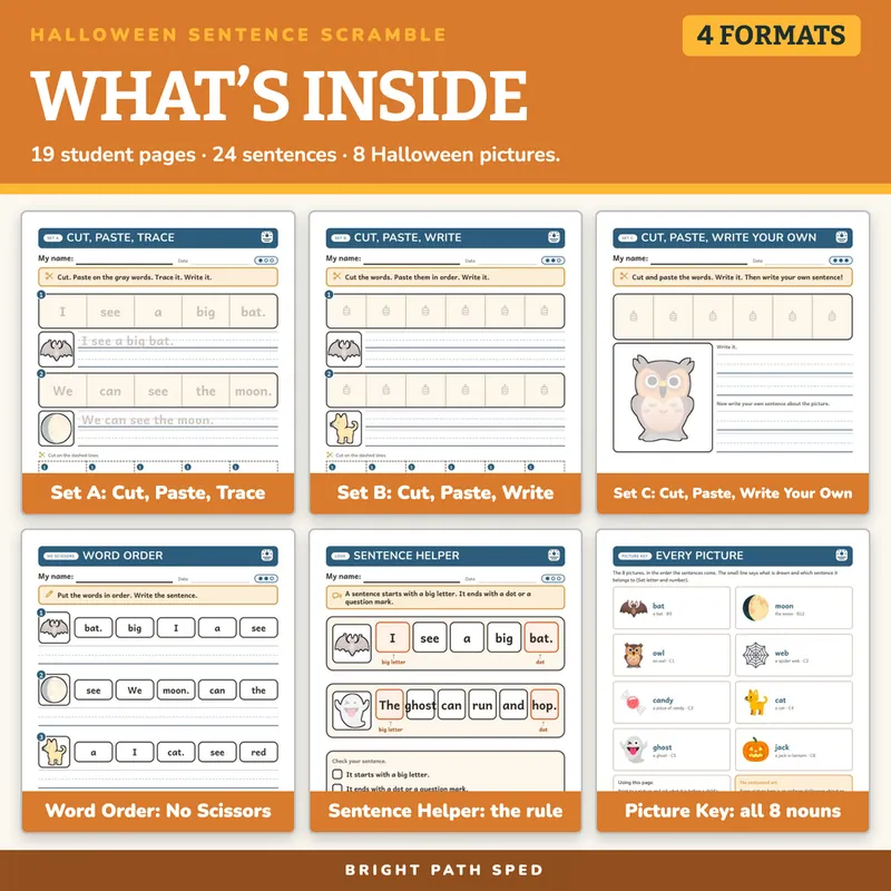 Halloween Sentence Scramble Worksheets, image 2 of 4
