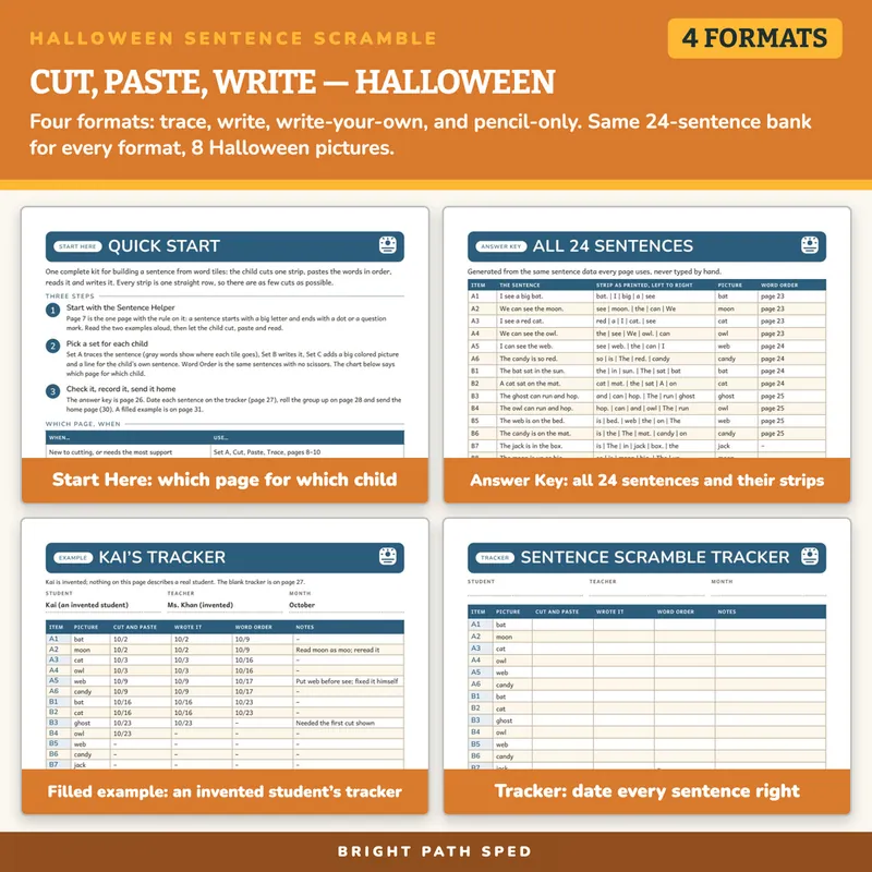 Halloween Sentence Scramble Worksheets, image 3 of 4