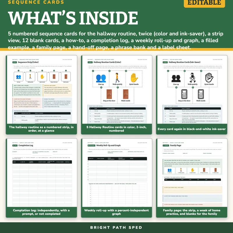 Hallway Routine Visual Schedule Cards, image 2 of 4