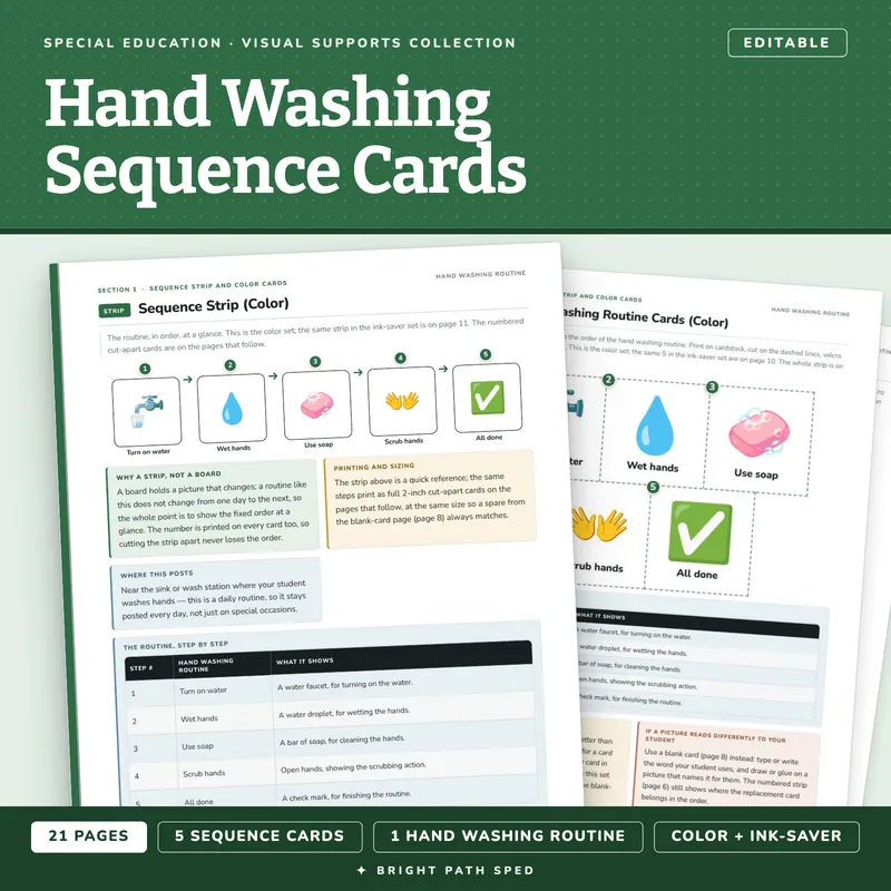 Hand Washing Visual Schedule Cards, image 1 of 4