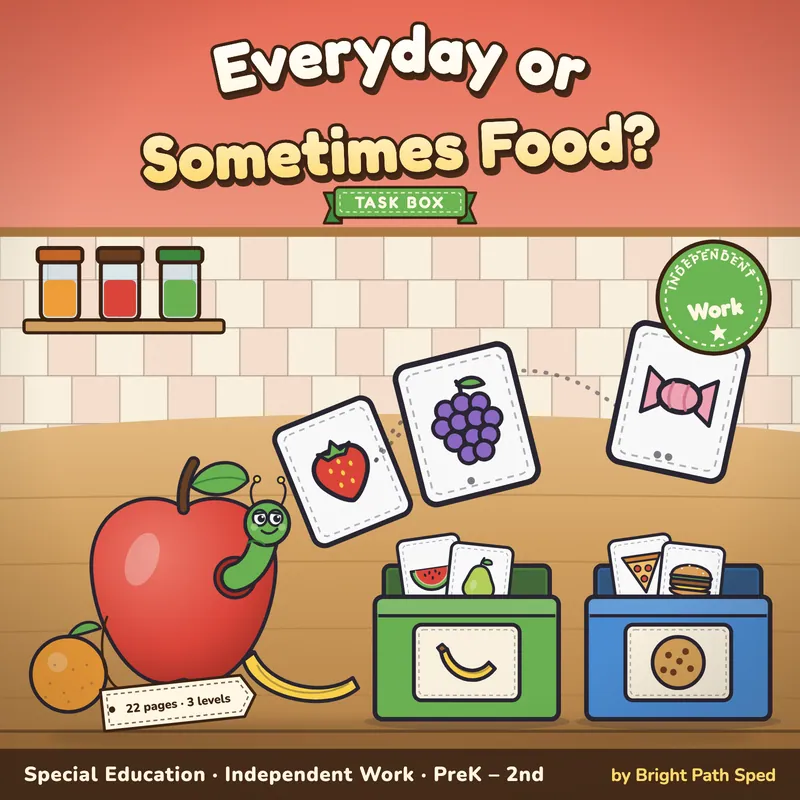 Healthy vs Sometimes Foods Sort Task Box, image 1 of 4