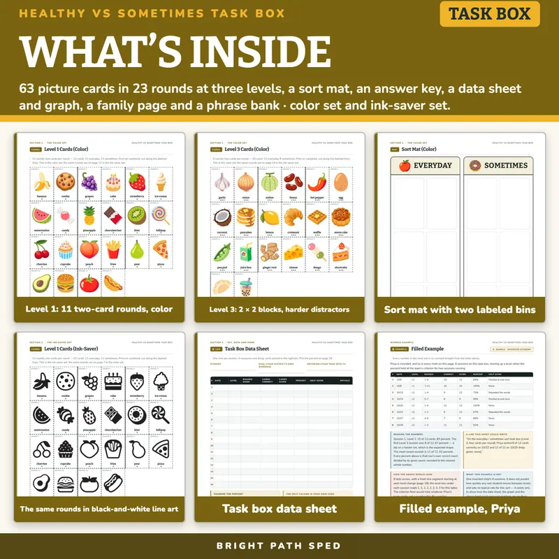 Healthy vs Sometimes Foods Sort Task Box, image 2 of 4
