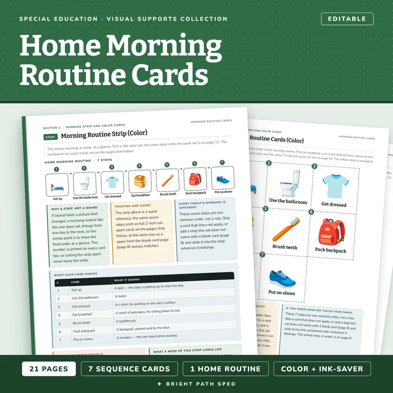 Home Morning Routine Visual Schedule Cards, image 1 of 4
