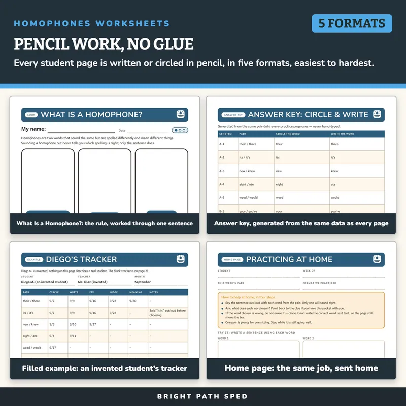 Homophones Worksheets, image 3 of 4