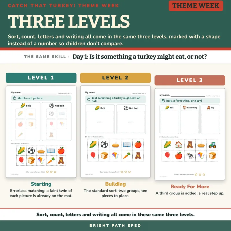 How to Catch a Turkey Book Companion November PreK-2nd Sped, image 3 of 4