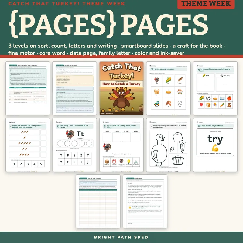 How to Catch a Turkey Book Companion November PreK-2nd Sped, image 4 of 4
