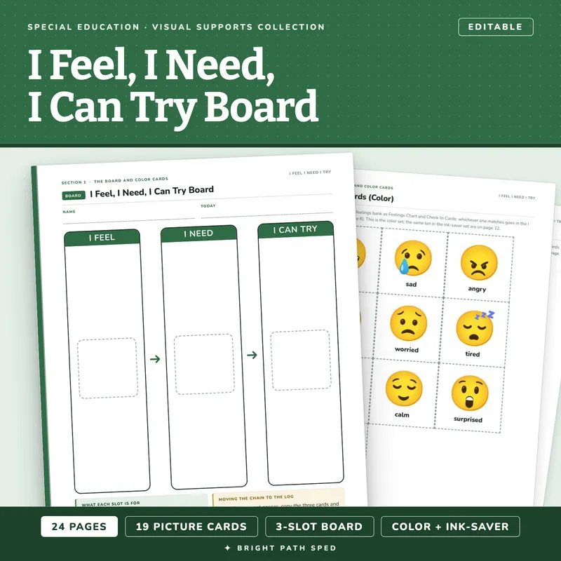 I Feel, I Need, I Can Try Check-In Board, image 1 of 4