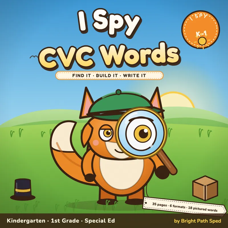 I Spy CVC Words Phonics Worksheets, image 1 of 4