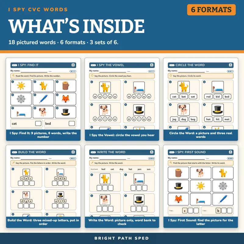 I Spy CVC Words Phonics Worksheets, image 2 of 4