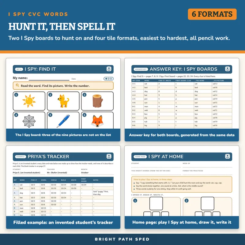 I Spy CVC Words Phonics Worksheets, image 3 of 4