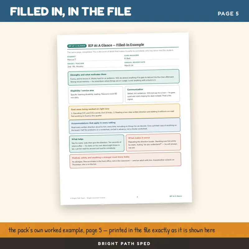 IEP At A Glance FREE, image 4 of 4
