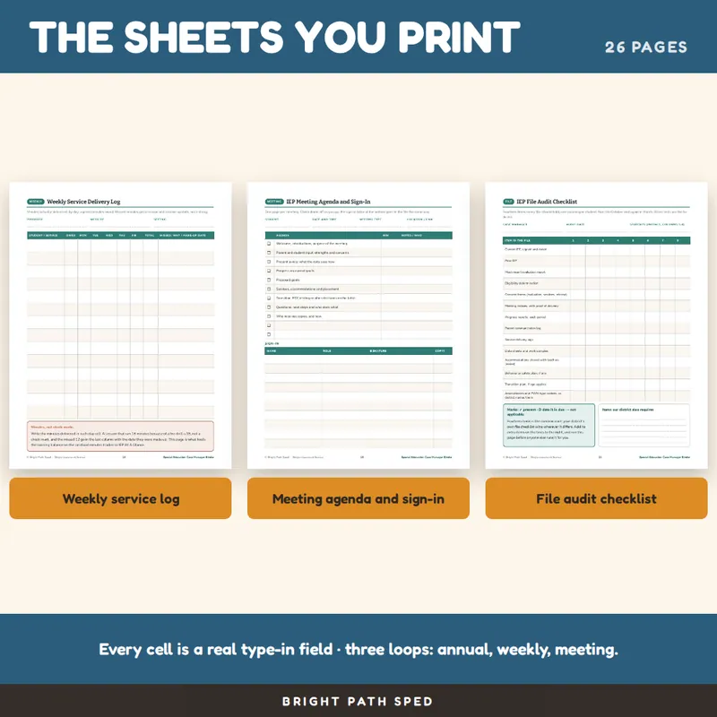 IEP Binder Special Education Case Manager Caseload Tracker Logs, image 3 of 4
