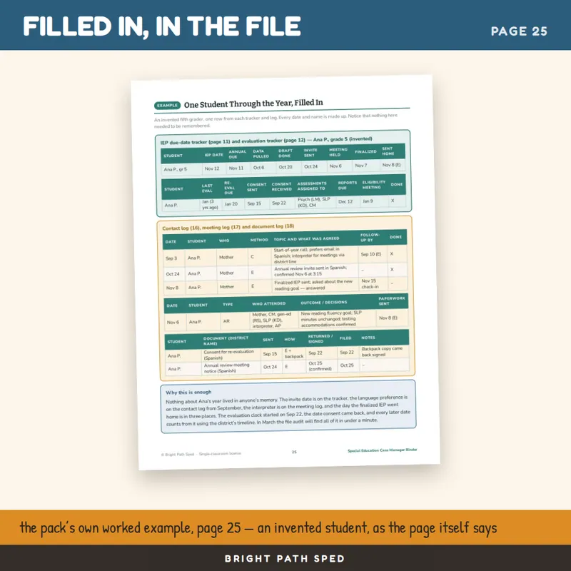 IEP Binder Special Education Case Manager Caseload Tracker Logs, image 4 of 4