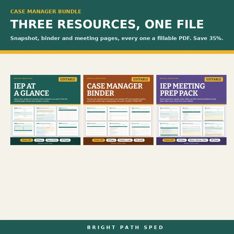 IEP Case Manager Bundle At A Glance Binder Meeting Prep, image 2 of 3