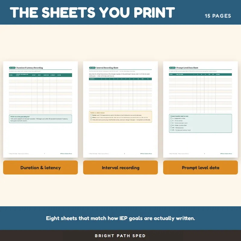 IEP Data Collection Sheets FREE, image 3 of 4