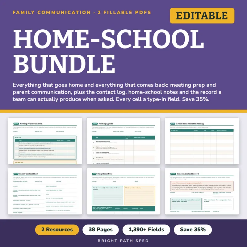 IEP Parent Communication Home School Notes Bundle, image 1 of 3