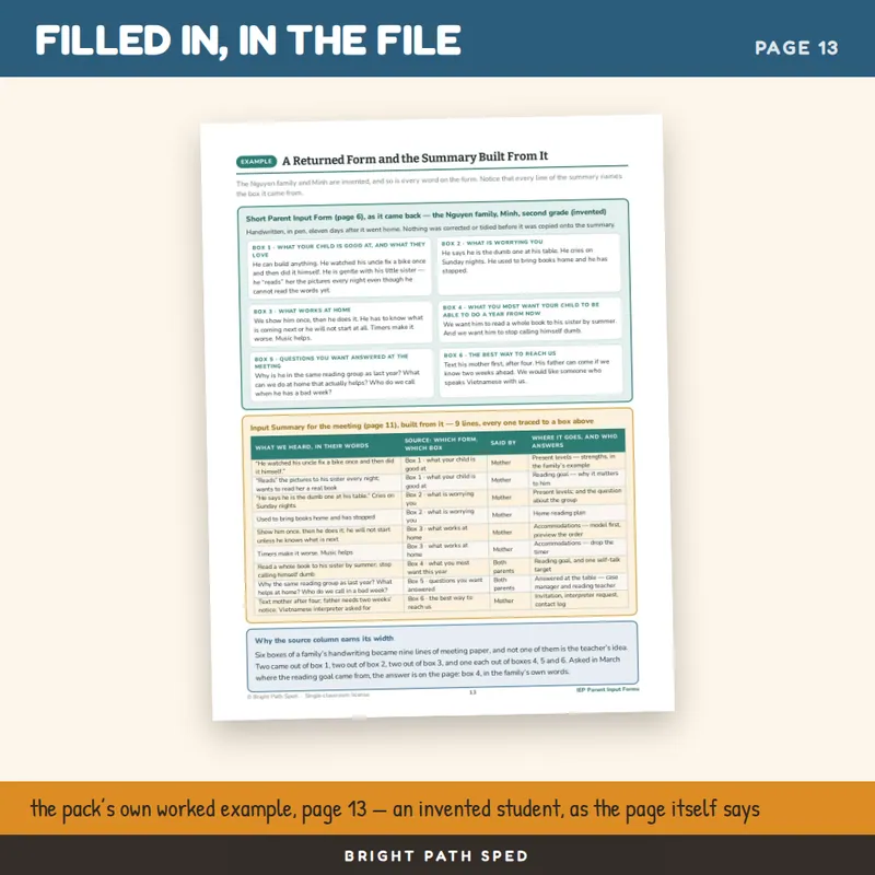 IEP Parent Input Form Editable, image 4 of 4