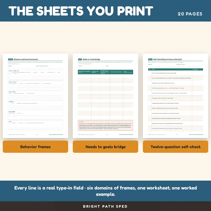 IEP Present Levels PLAAFP Writing Kit Sentence Frames, image 3 of 4