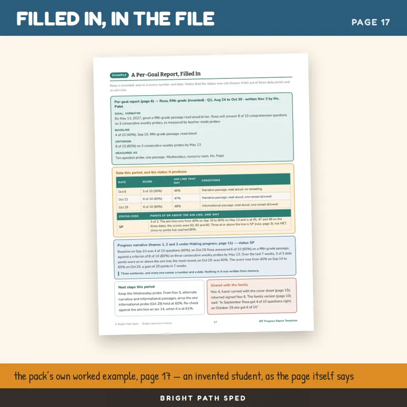 IEP Progress Report Template Editable, image 4 of 4