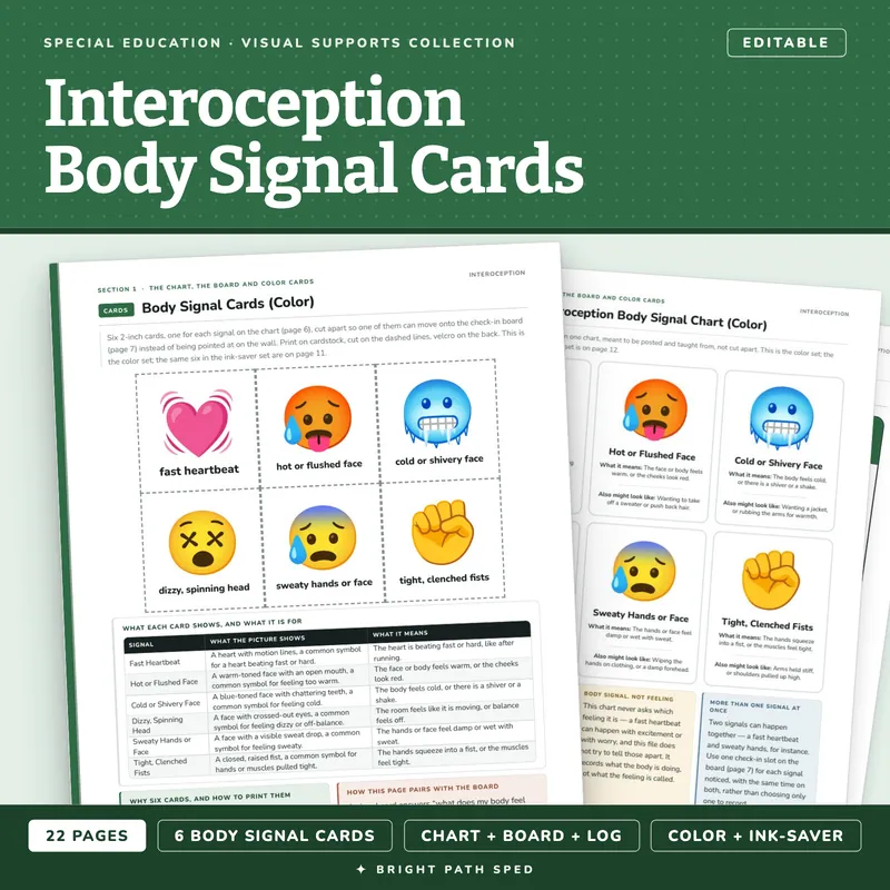 Interoception Body Signal Check-In Cards, image 1 of 4