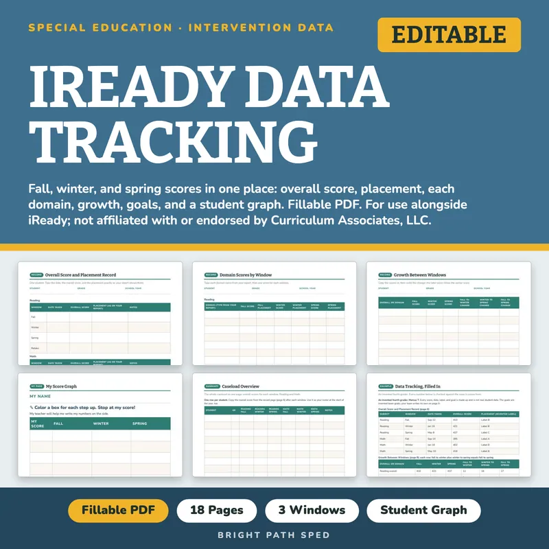 iReady Data Tracking Editable, image 1 of 4