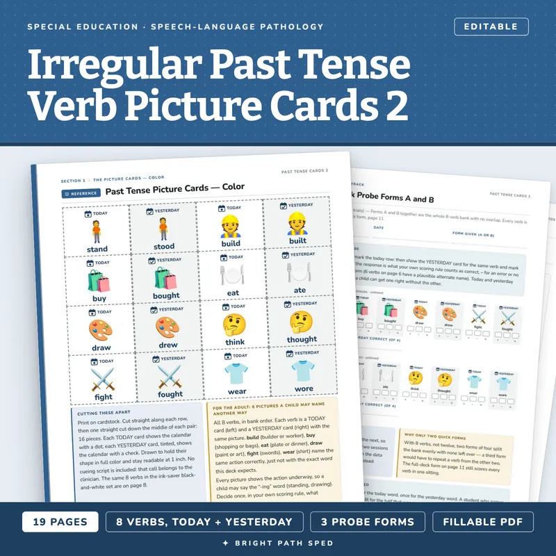 Irregular Past Tense Verb Picture Cards 2, image 1 of 4