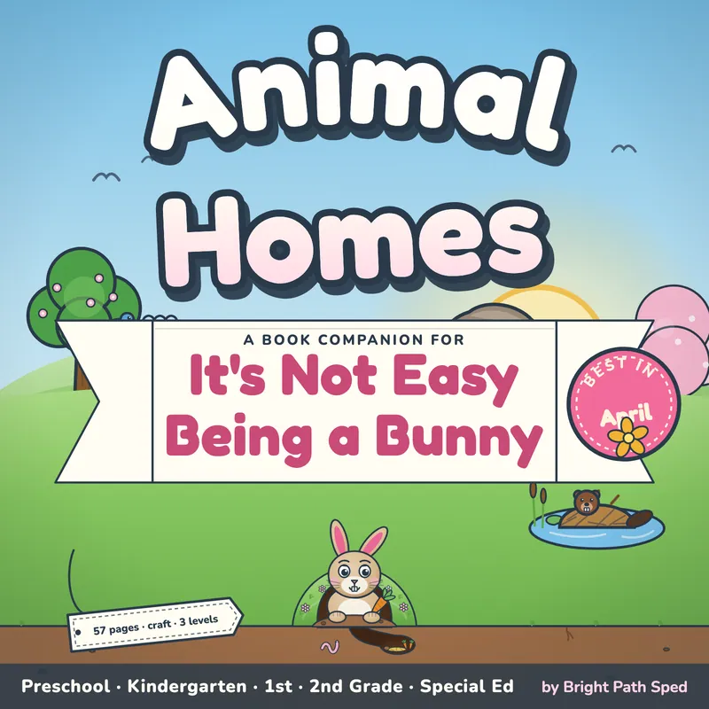 It's Not Easy Being a Bunny Book Companion April PreK K 1st 2nd Special Ed, image 1 of 4