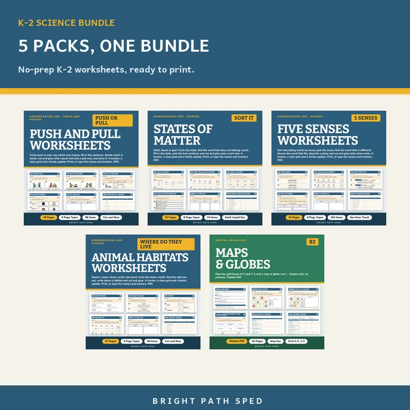 K-2 Science Worksheets Bundle, image 2 of 3
