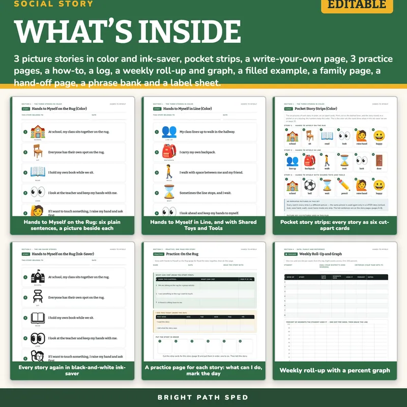 Keeping My Hands to Myself Social Story, image 2 of 4
