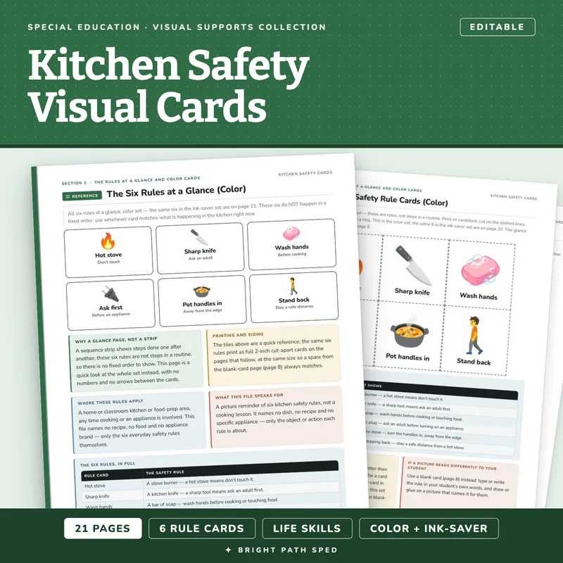 Kitchen Safety Visual Cards, image 1 of 4