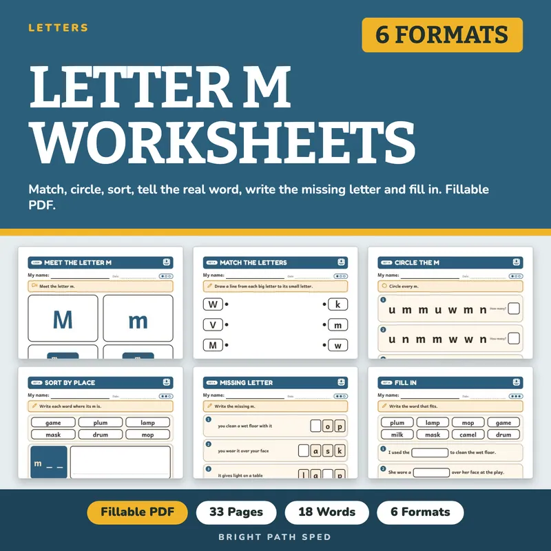 Letter M Worksheets, image 1 of 4