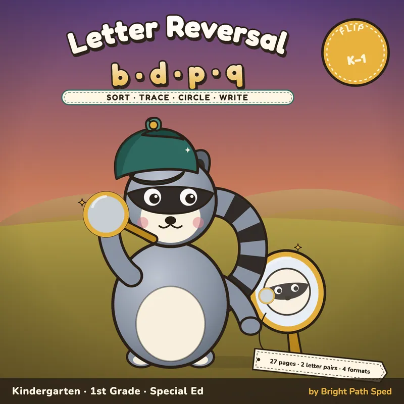 Letter Reversal Worksheets b d p q, image 1 of 4
