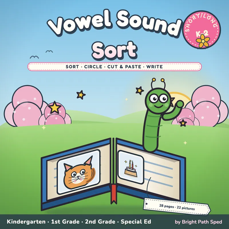 Long and Short Vowel Sound Sort Worksheets, image 1 of 4