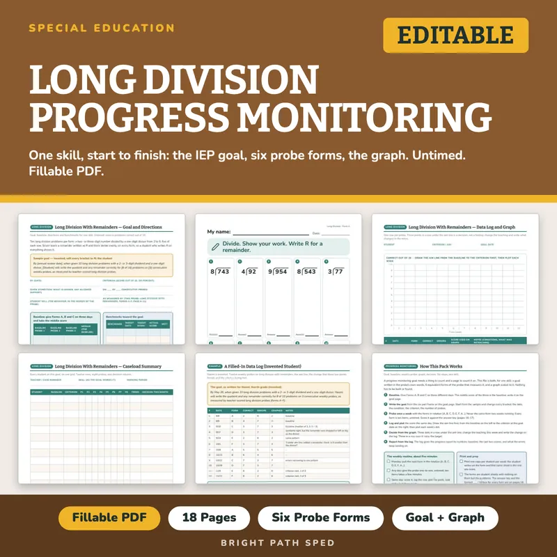Long Division Progress Monitoring Probes, image 1 of 4