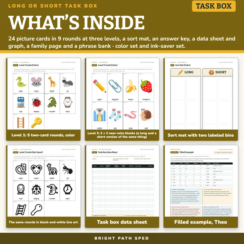 Long or Short Sort Task Box, image 2 of 4