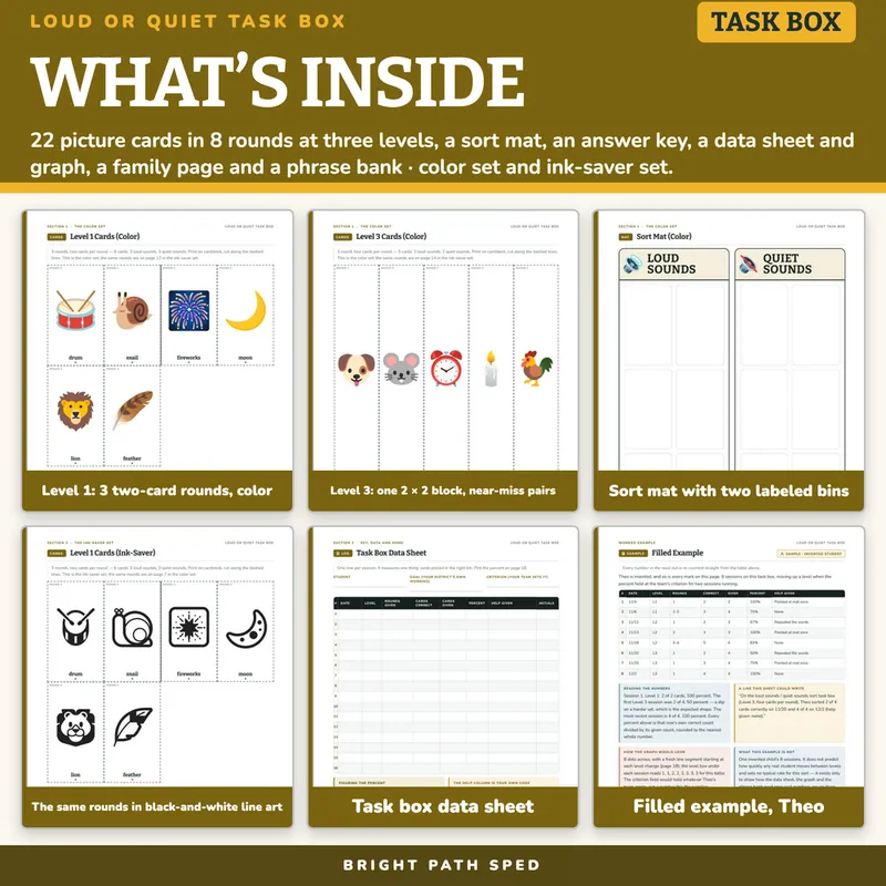 Loud or Quiet Sort Task Box, image 2 of 4