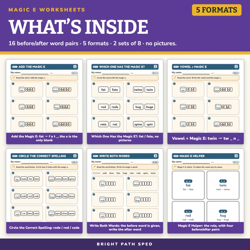 Magic E Worksheets, image 2 of 4