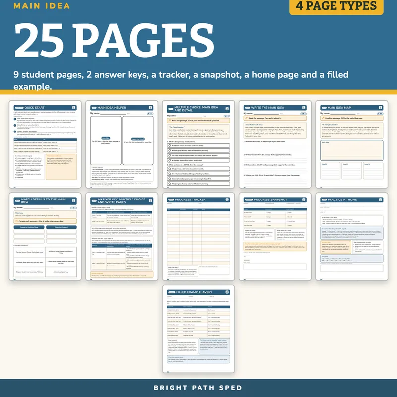 Main Idea Worksheets, image 4 of 4