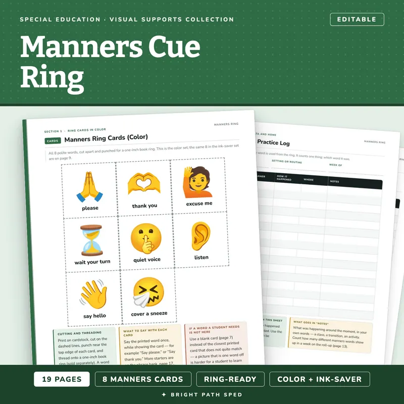 Manners Cue Ring for Special Education, image 1 of 4