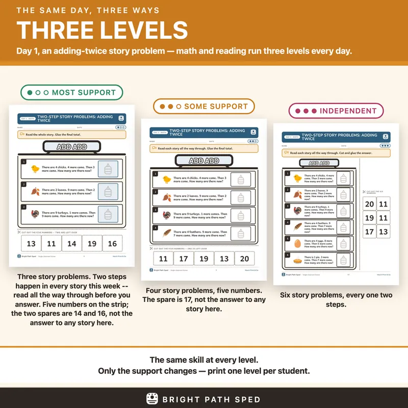 March Print and Go Month 7 SPED Lesson Plans Math Reading Social Skills, image 3 of 4