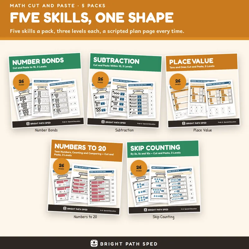 Math Cut and Paste Bundle Number Sense Subtraction Place Value Skip Counting, image 2 of 3
