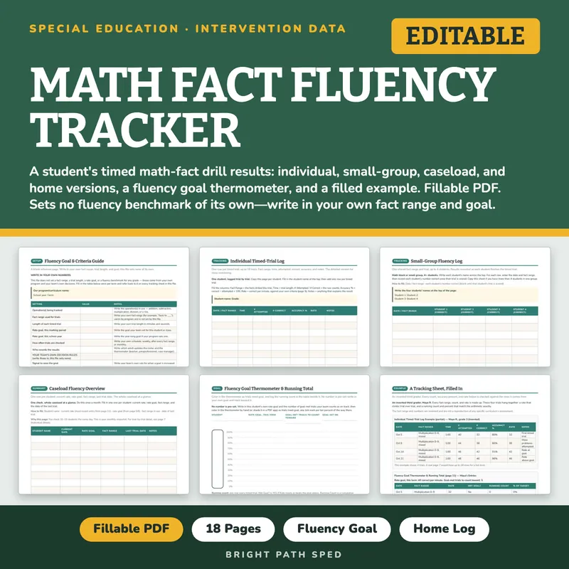 Math Fact Fluency Tracker, image 1 of 4