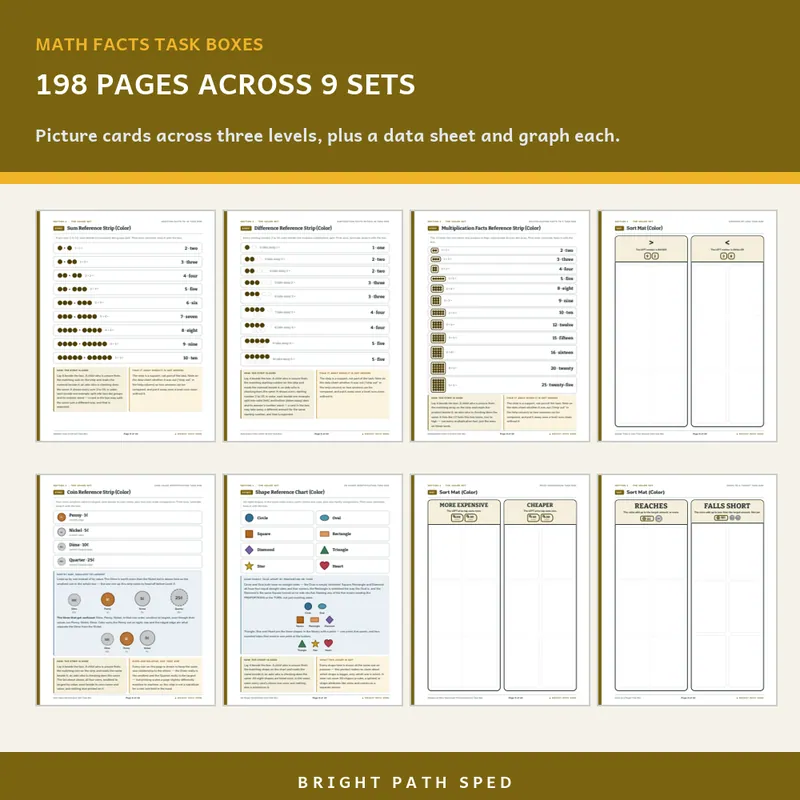 Math Facts Sort Task Box Bundle, image 3 of 3