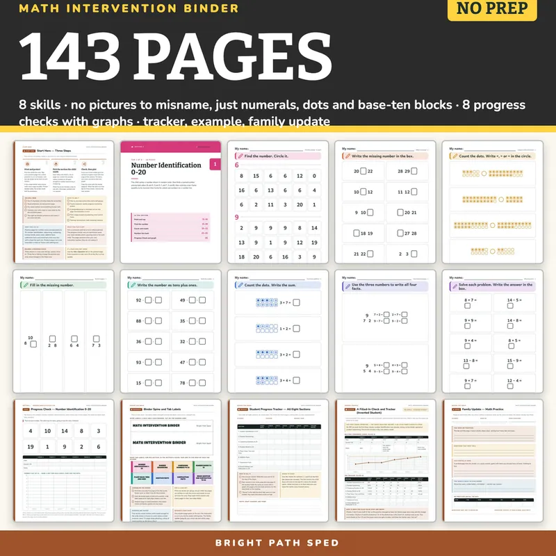 Math Intervention Binder K-2, image 4 of 4